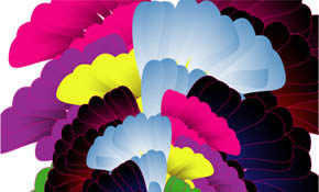 free vector colored flower tree